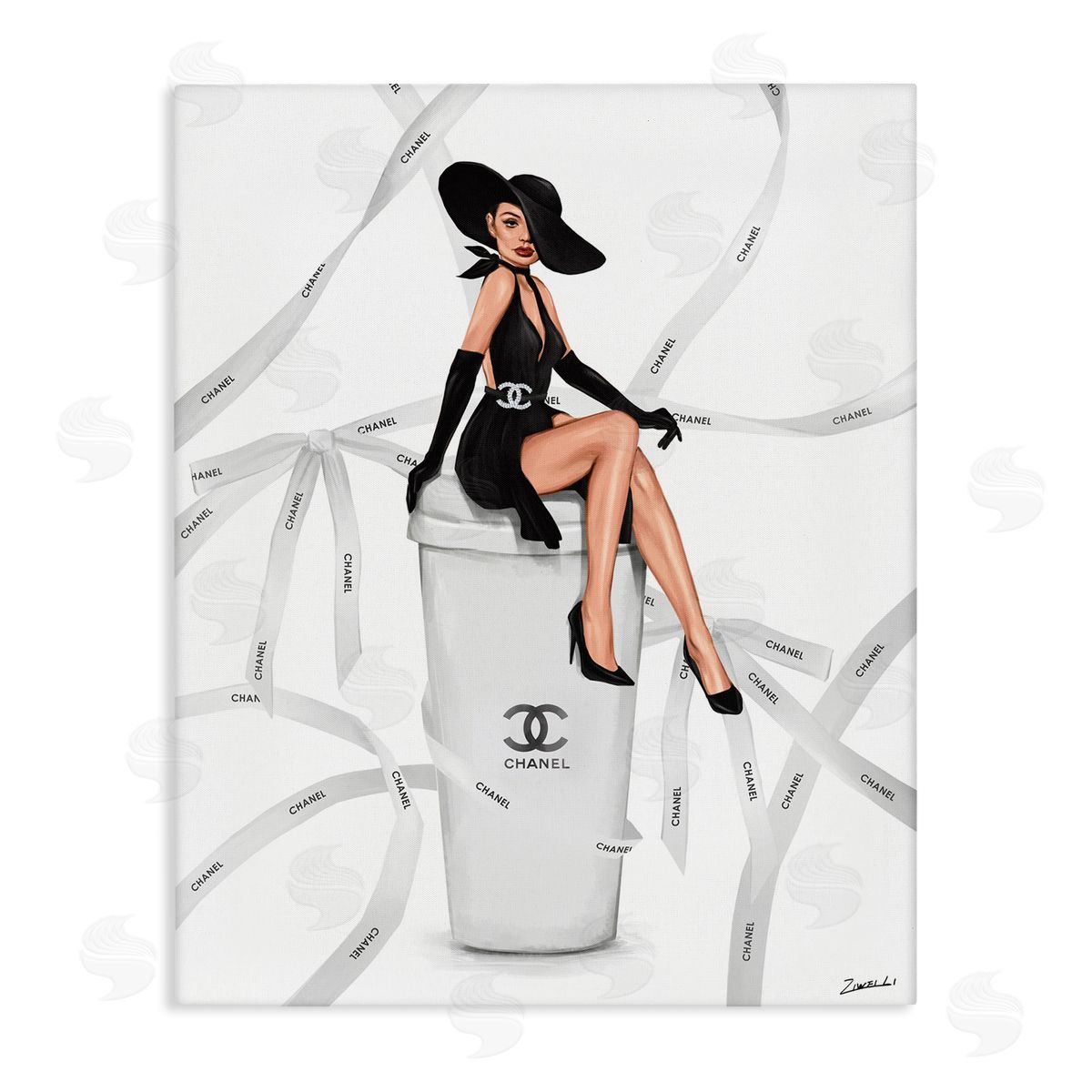 Luxury Fashion Woman Canvas Wall Art, Home Decor by Ziwei Li