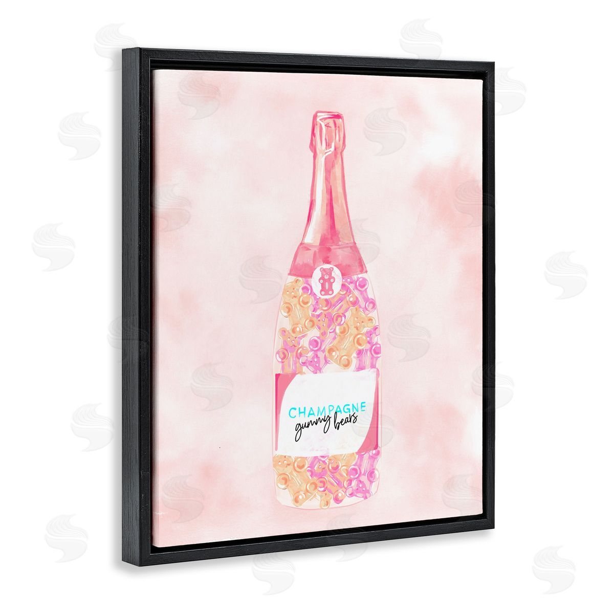 Candy Filled Champagne Black Floating Frame Canvas Wall Art, Home Decor by Ziwei Li