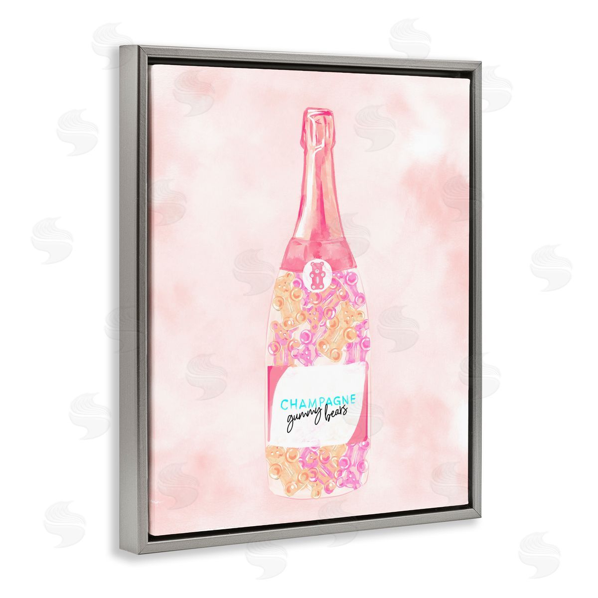 Candy Filled Champagne Grey Floating Frame Canvas Wall Art, Home Decor by Ziwei Li