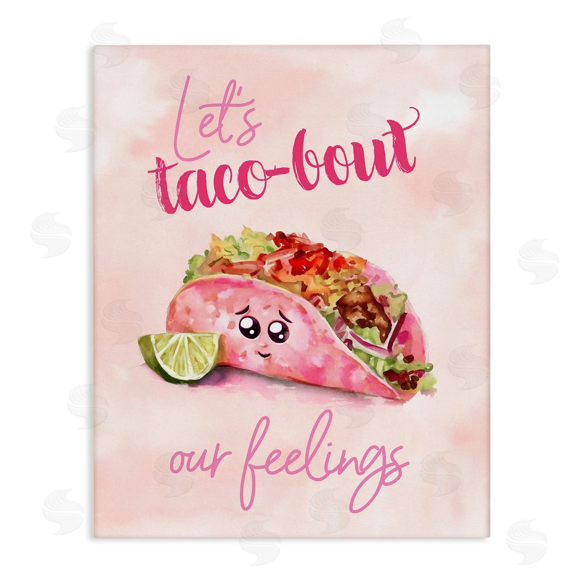 Taco-Bout Our Feelings Canvas Wall Art, Home Decor by Ziwei Li