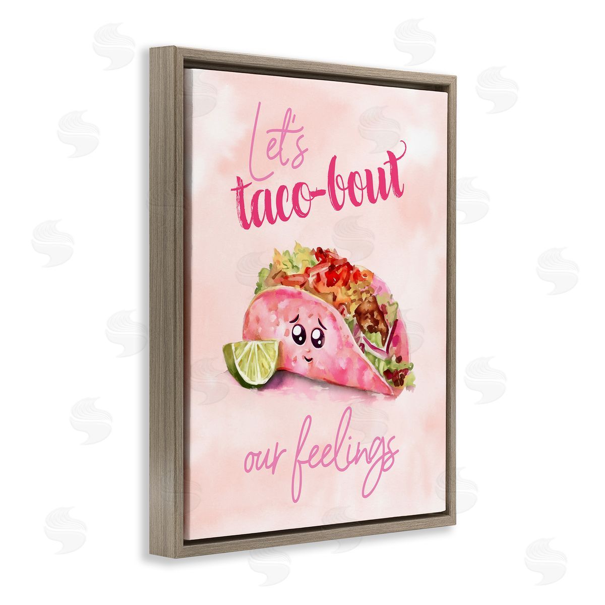 Taco-Bout Our Feelings Brown Floating Frame Canvas Wall Art, Home Decor by Ziwei Li