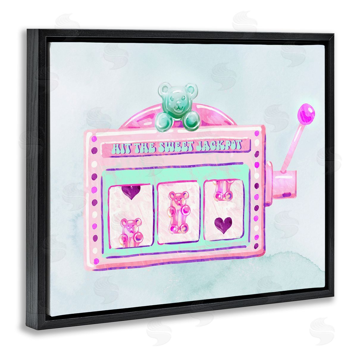 Ziwei Li Pink Pastel Slots Black Floating Frame Canvas Wall Art Print