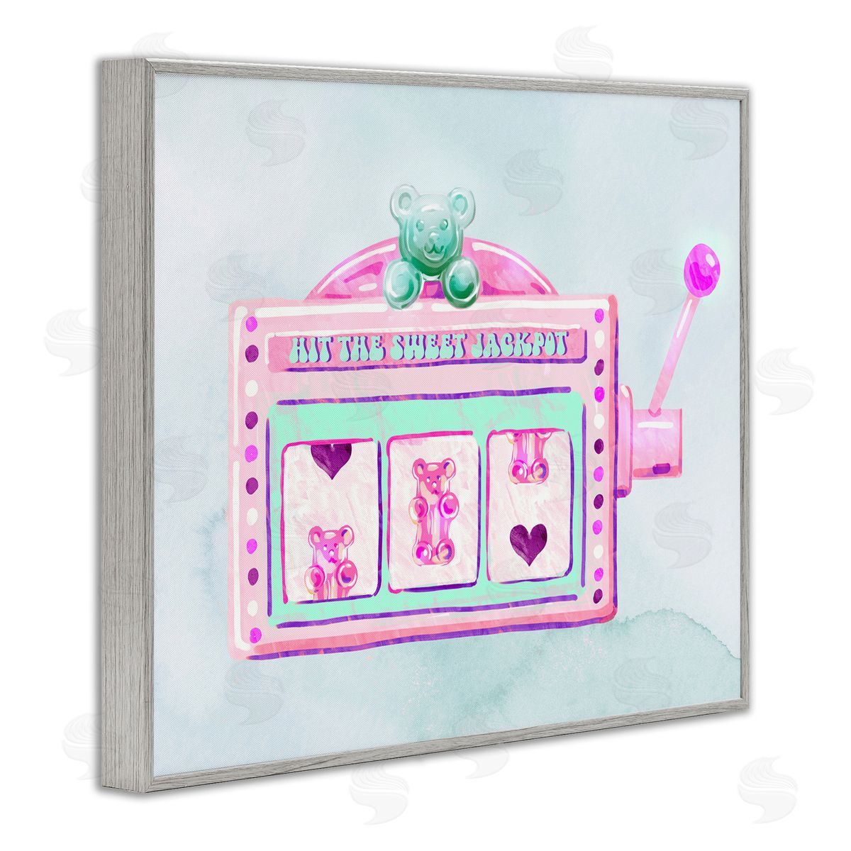 Ziwei Li Pink Pastel Slots Gray Framed Giclee Wall Art Print