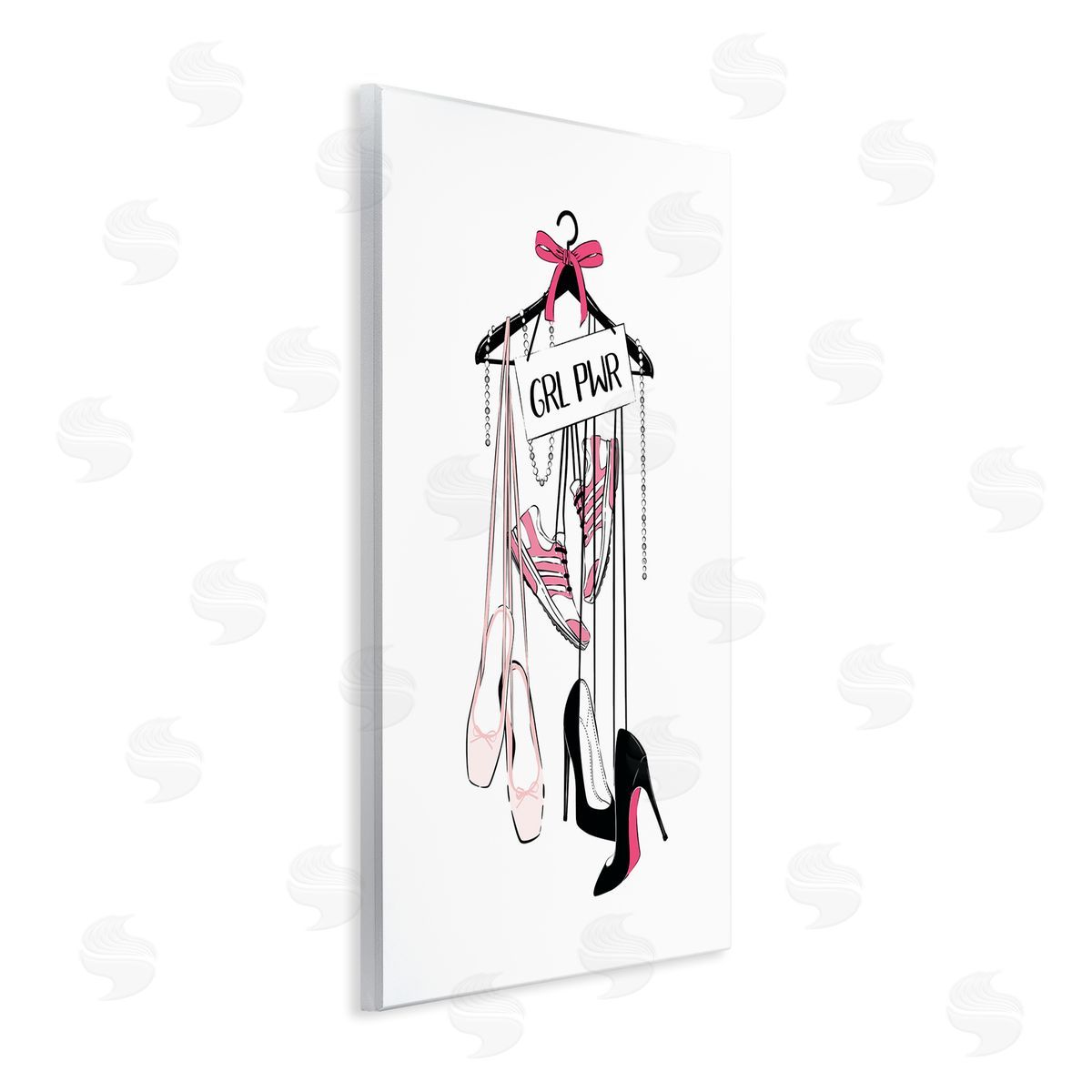 Grl Pwr Hanging Shoes Wood Plaque Wall Art, Home Decor by Martina Pavlova