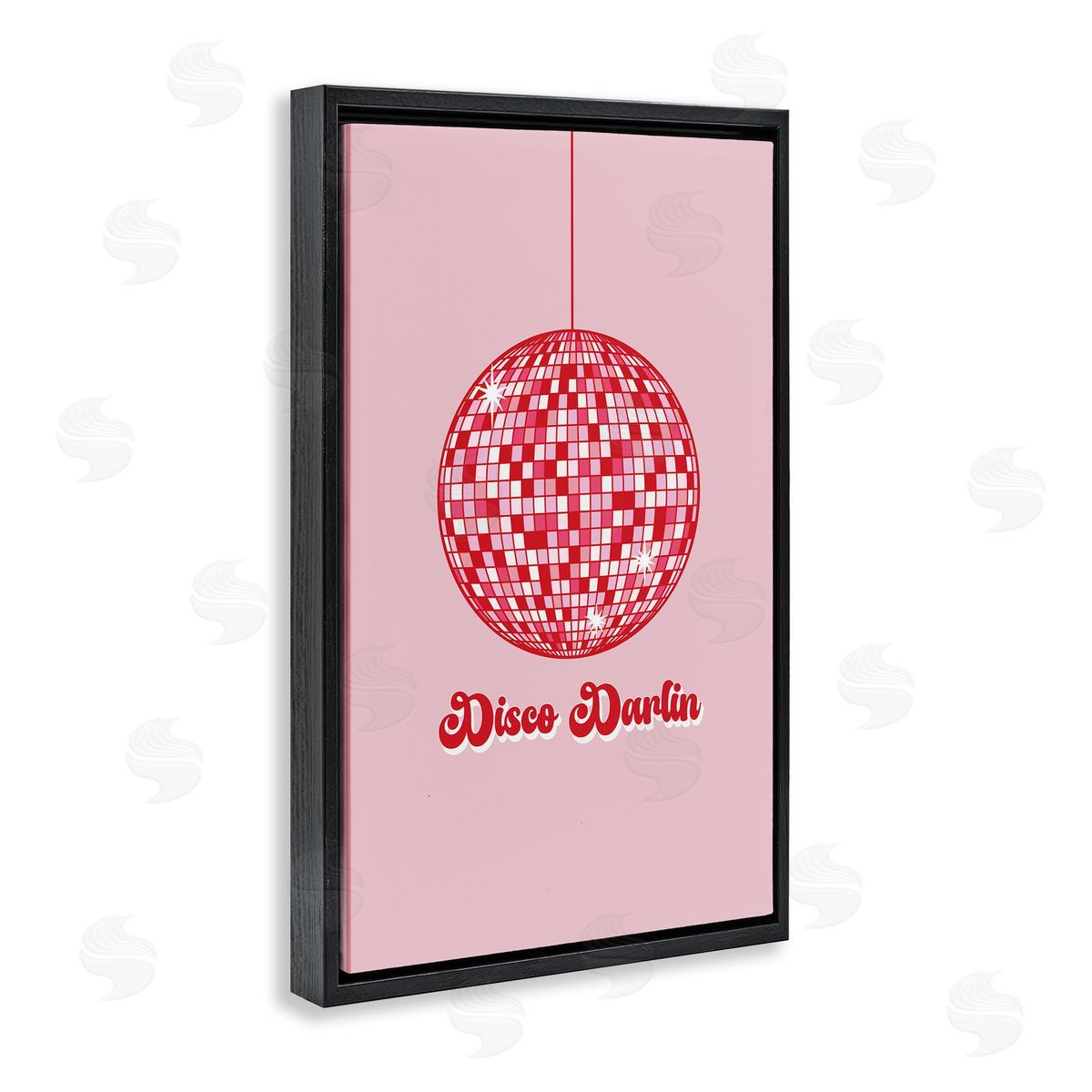 Retro Disco Darlin Black Floating Frame Canvas Wall Art, Home Decor by JJ Design House, LLC.