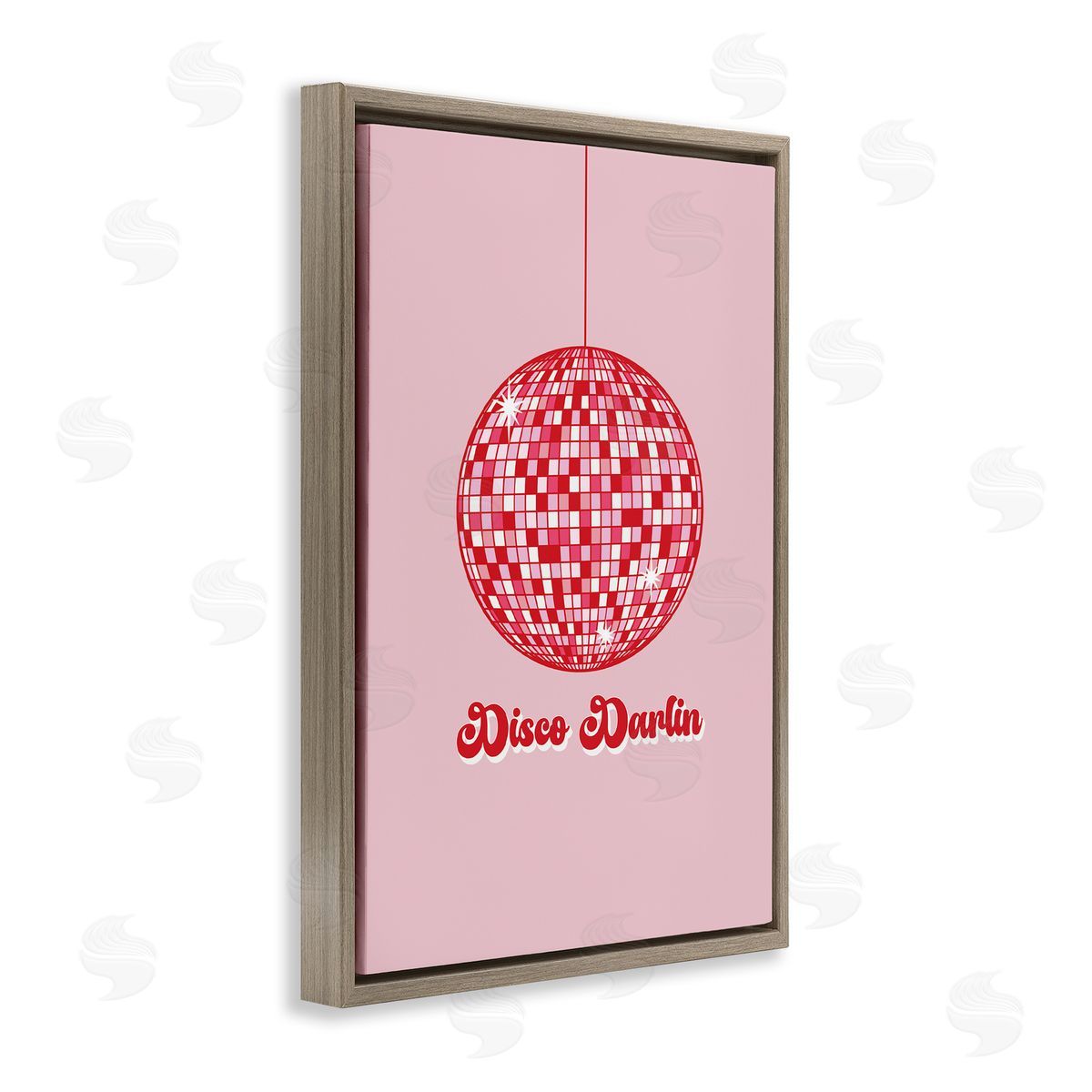 Retro Disco Darlin Brown Floating Frame Canvas Wall Art, Home Decor by JJ Design House, LLC.