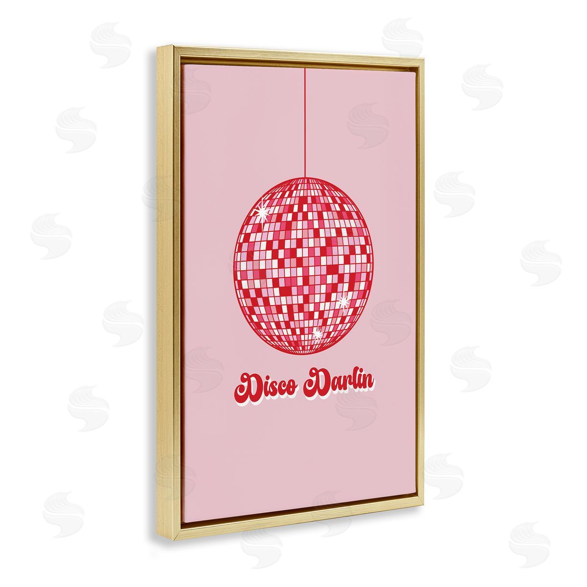 Retro Disco Darlin Gold Floating Frame Canvas Wall Art, Home Decor by JJ Design House, LLC.