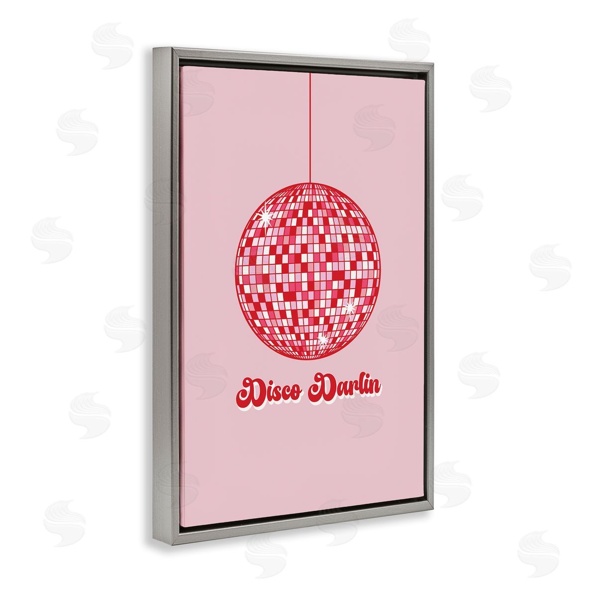 Retro Disco Darlin Grey Floating Frame Canvas Wall Art, Home Decor by JJ Design House, LLC.