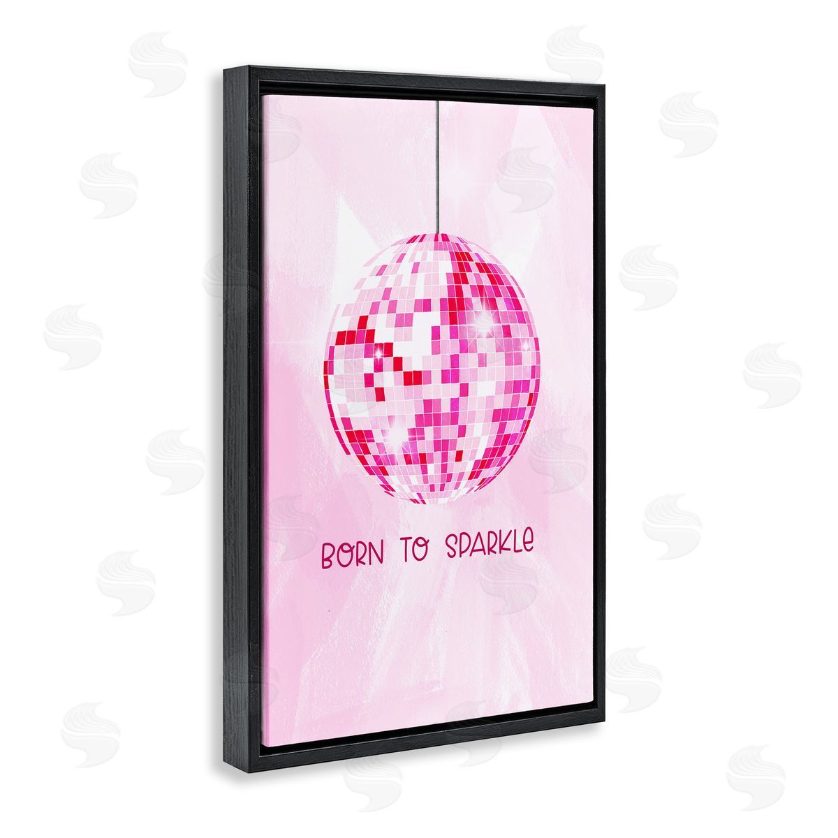 Born To Sparkle Disco Black Floating Frame Canvas Wall Art, Home Decor by JJ Design House, LLC.