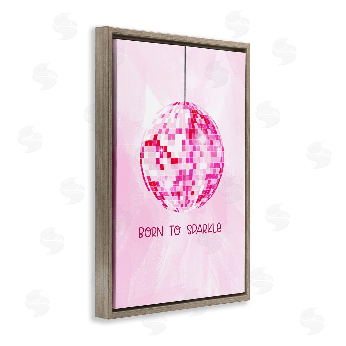 Born To Sparkle Disco Brown Floating Frame Canvas Wall Art, Home Decor by JJ Design House, LLC.