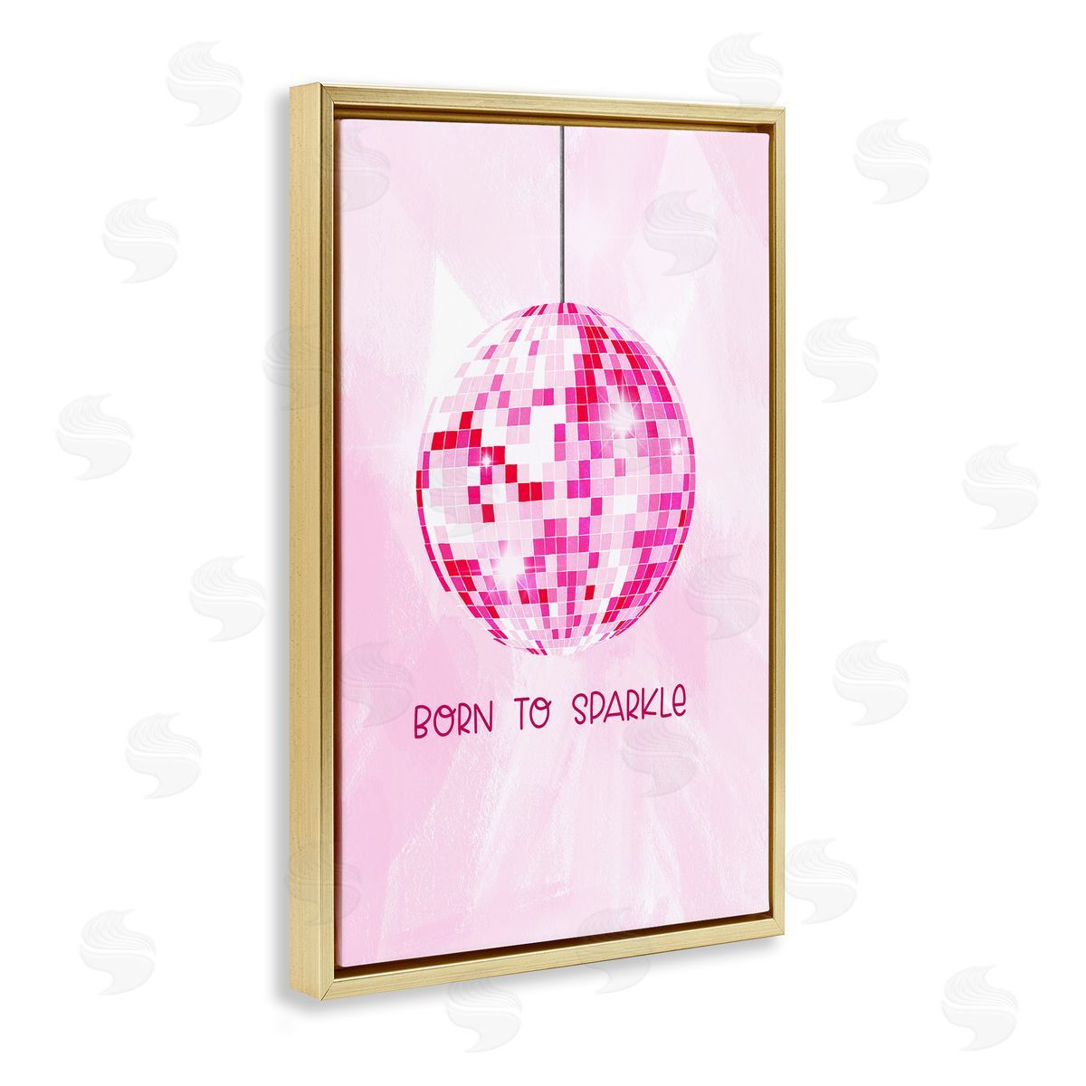 Born To Sparkle Disco Gold Floating Frame Canvas Wall Art, Home Decor by JJ Design House, LLC.