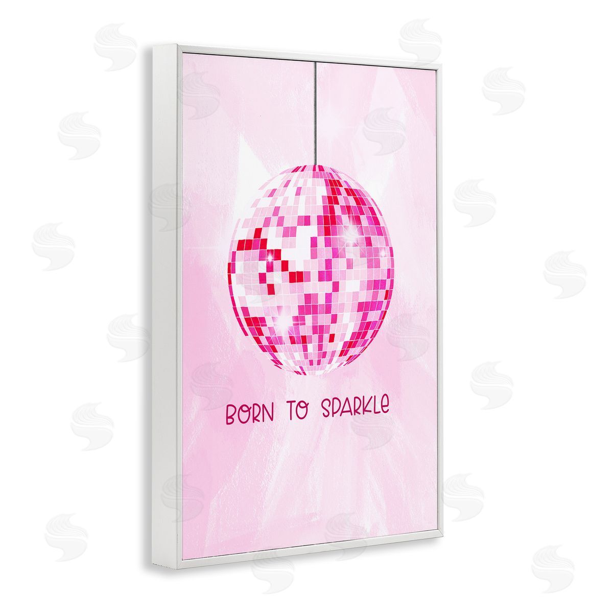 Born To Sparkle Disco White Frame Print Wall Art, Home Decor by JJ Design House, LLC.