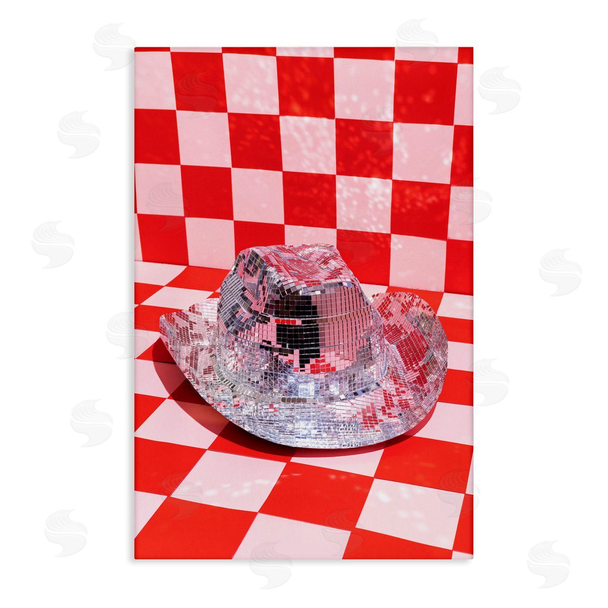 Disco Patterned Cowboy Hat Canvas Wall Art, Home Decor by LISH Creative