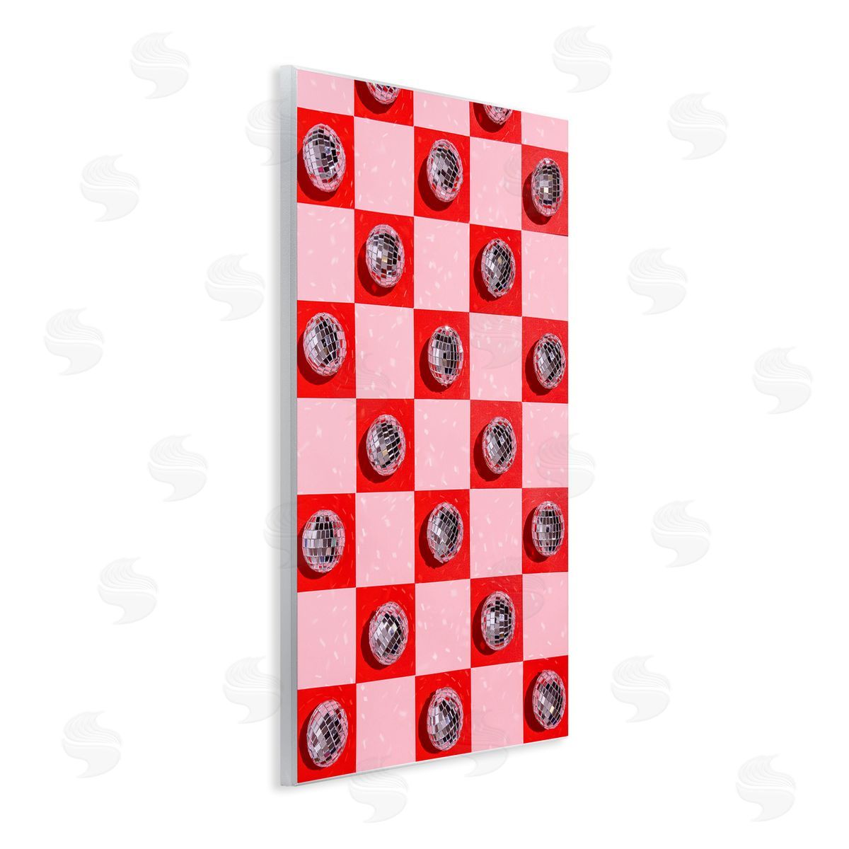 Checked Disco Balls Wood Plaque Wall Art, Home Decor by LISH Creative