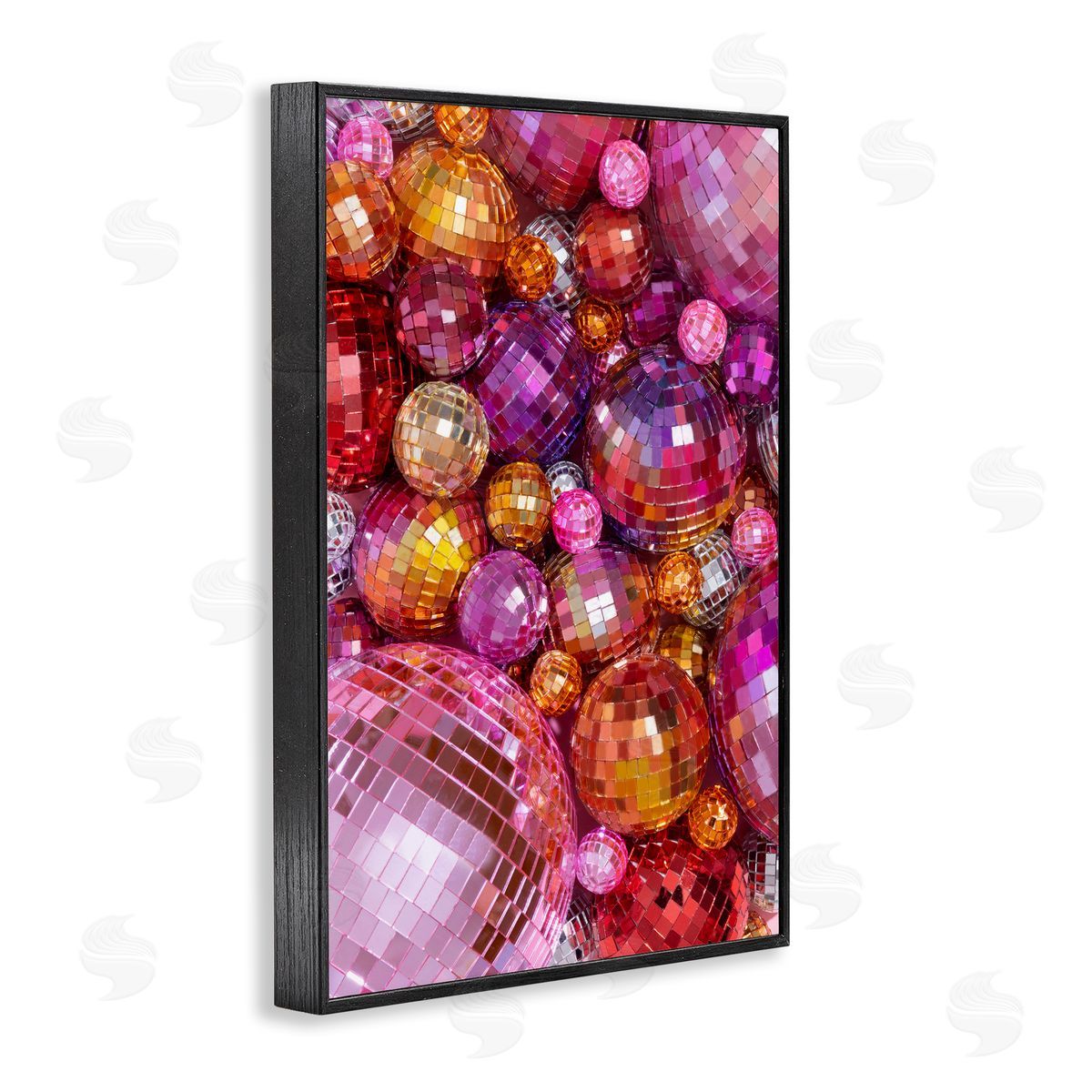 Various Size Disco Balls Black Frame Print Wall Art, Home Decor by LISH Creative