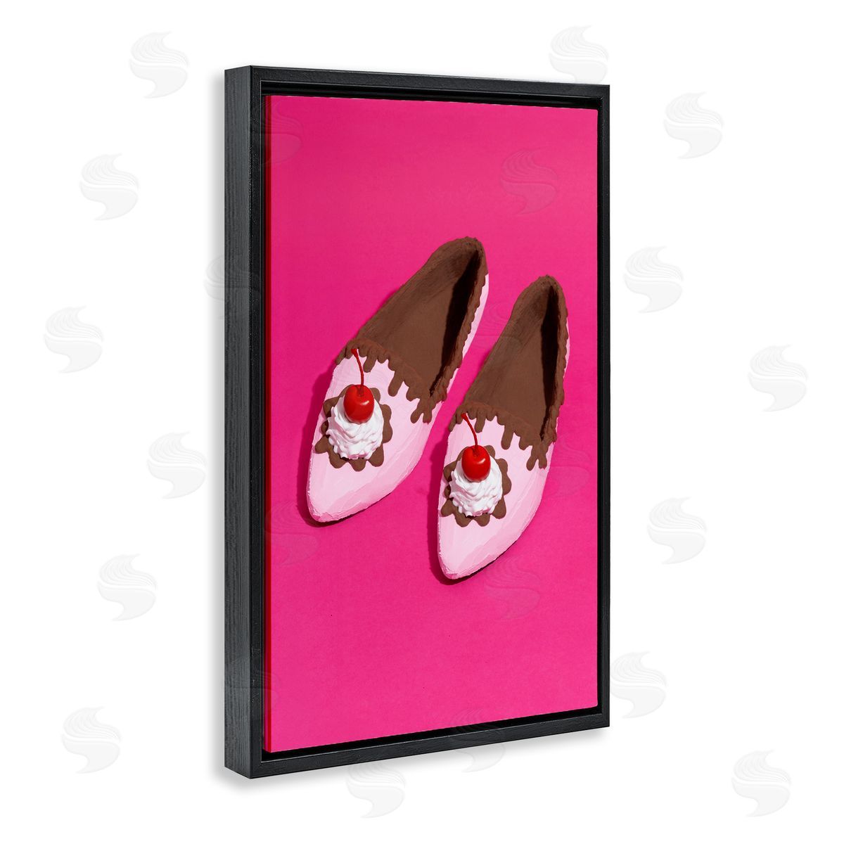 Glam Dessert Shoes Black Floating Frame Canvas Wall Art, Home Decor by LISH Creative