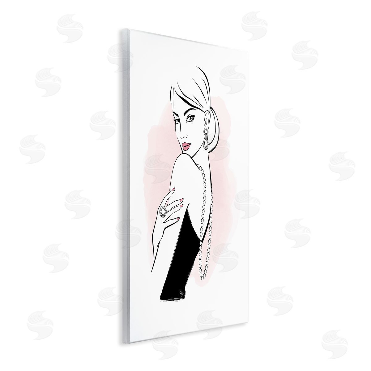 Diamond Jewelry Girl Wood Plaque Wall Art, Home Decor by Martina Pavlova