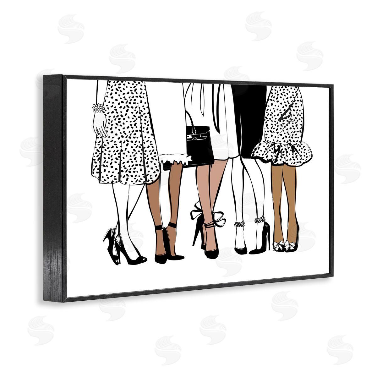 Martina Pavlova Trendy Fashion Girlfriends Black Framed Giclee Wall Art Print