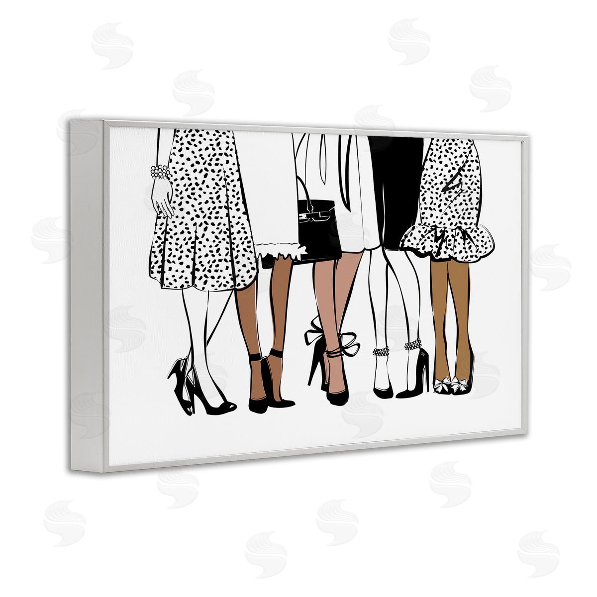 Martina Pavlova Trendy Fashion Girlfriends White Framed Giclee Wall Art Print