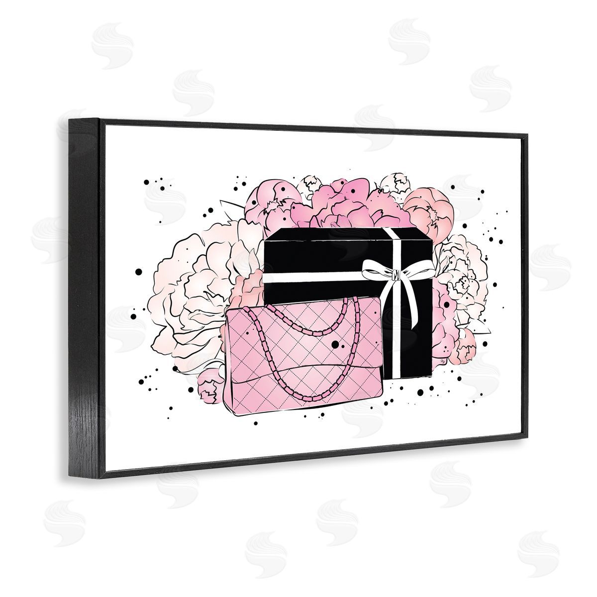 Martina Pavlova Peony Swathed Handbags Black Framed Giclee Wall Art Print
