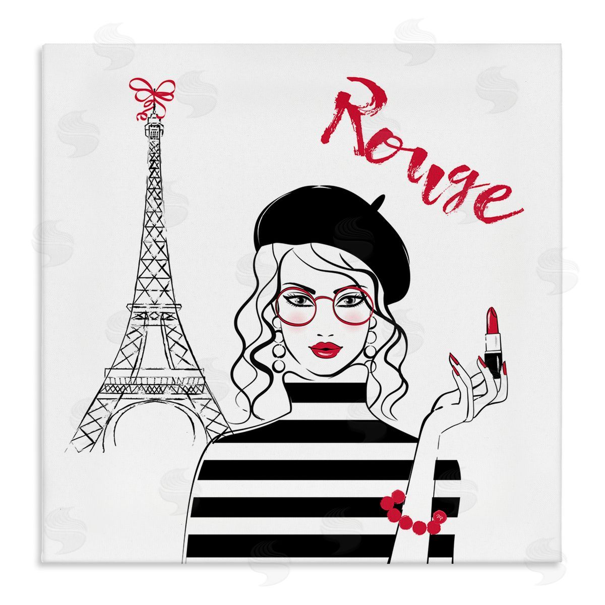 Rouge Parisian Fashion Canvas Wall Art, Home Decor by Martina Pavlova