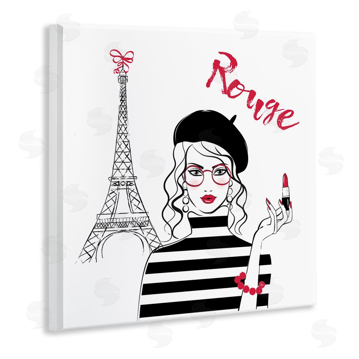 Rouge Parisian Fashion Wood Plaque Wall Art, Home Decor by Martina Pavlova