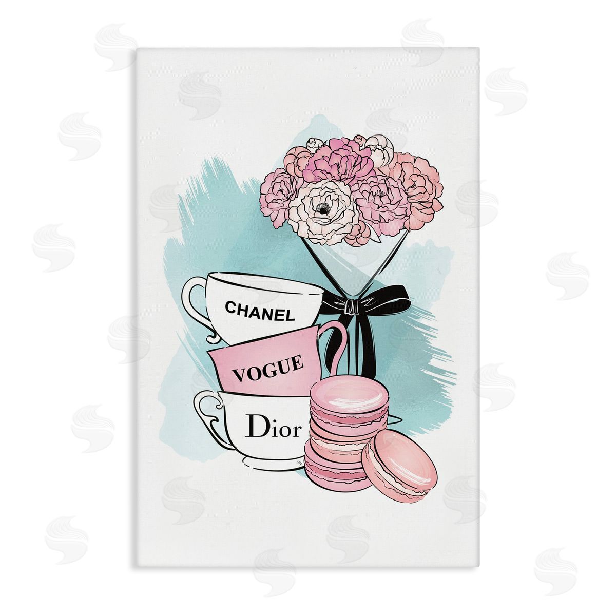 Fashion Tea Party Canvas Wall Art, Home Decor by Martina Pavlova