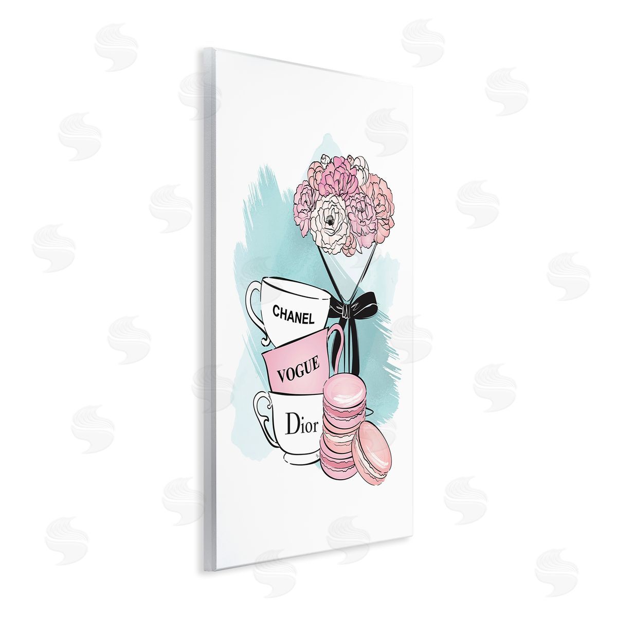 Fashion Tea Party Wood Plaque Wall Art, Home Decor by Martina Pavlova