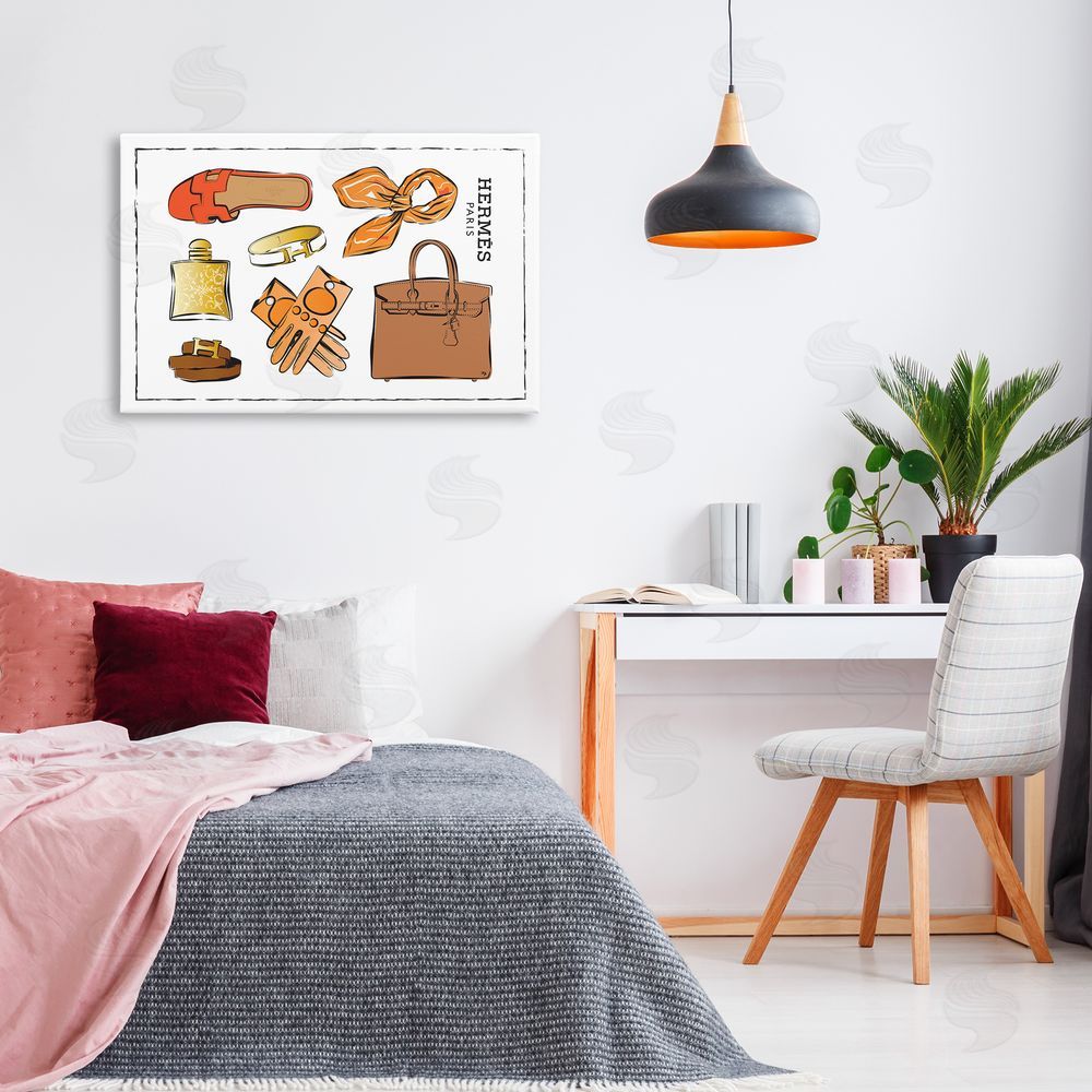 Martina Pavlova Trendy Neutral Fashion Canvas Wall Art Print in Room