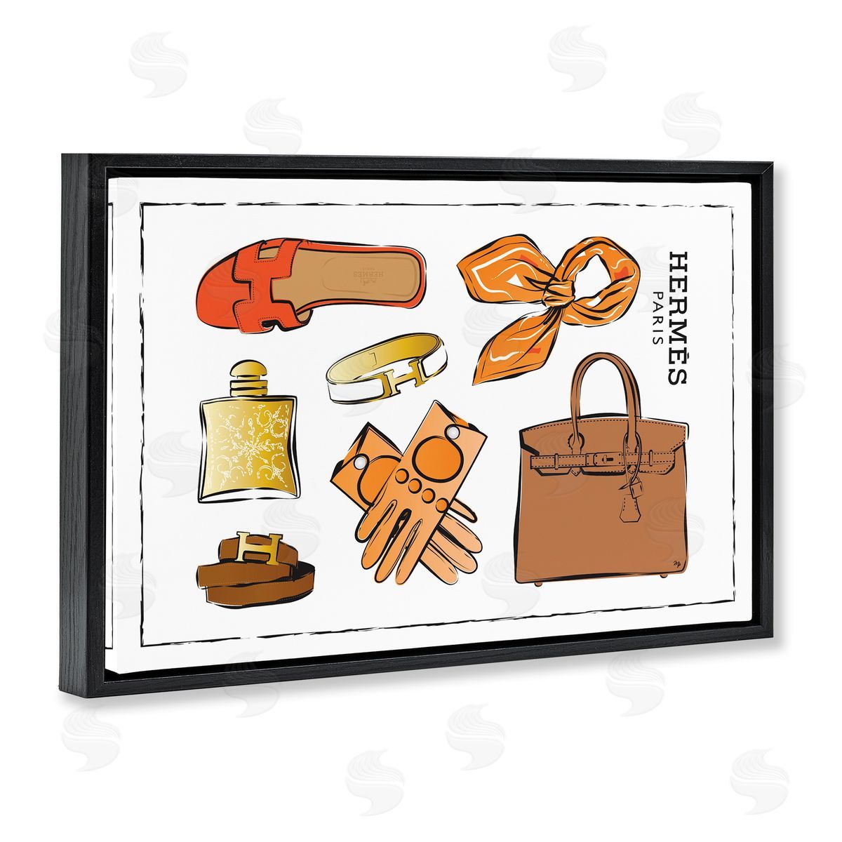 Martina Pavlova Trendy Neutral Fashion Black Floating Frame Canvas Wall Art Print