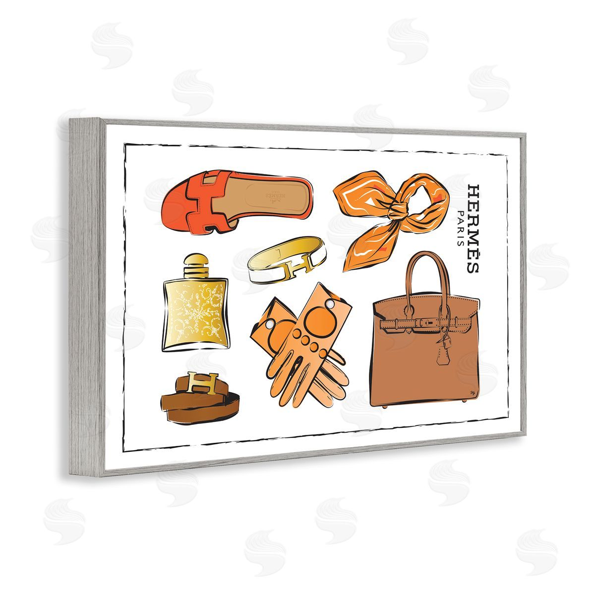 Martina Pavlova Trendy Neutral Fashion Gray Framed Giclee Wall Art Print