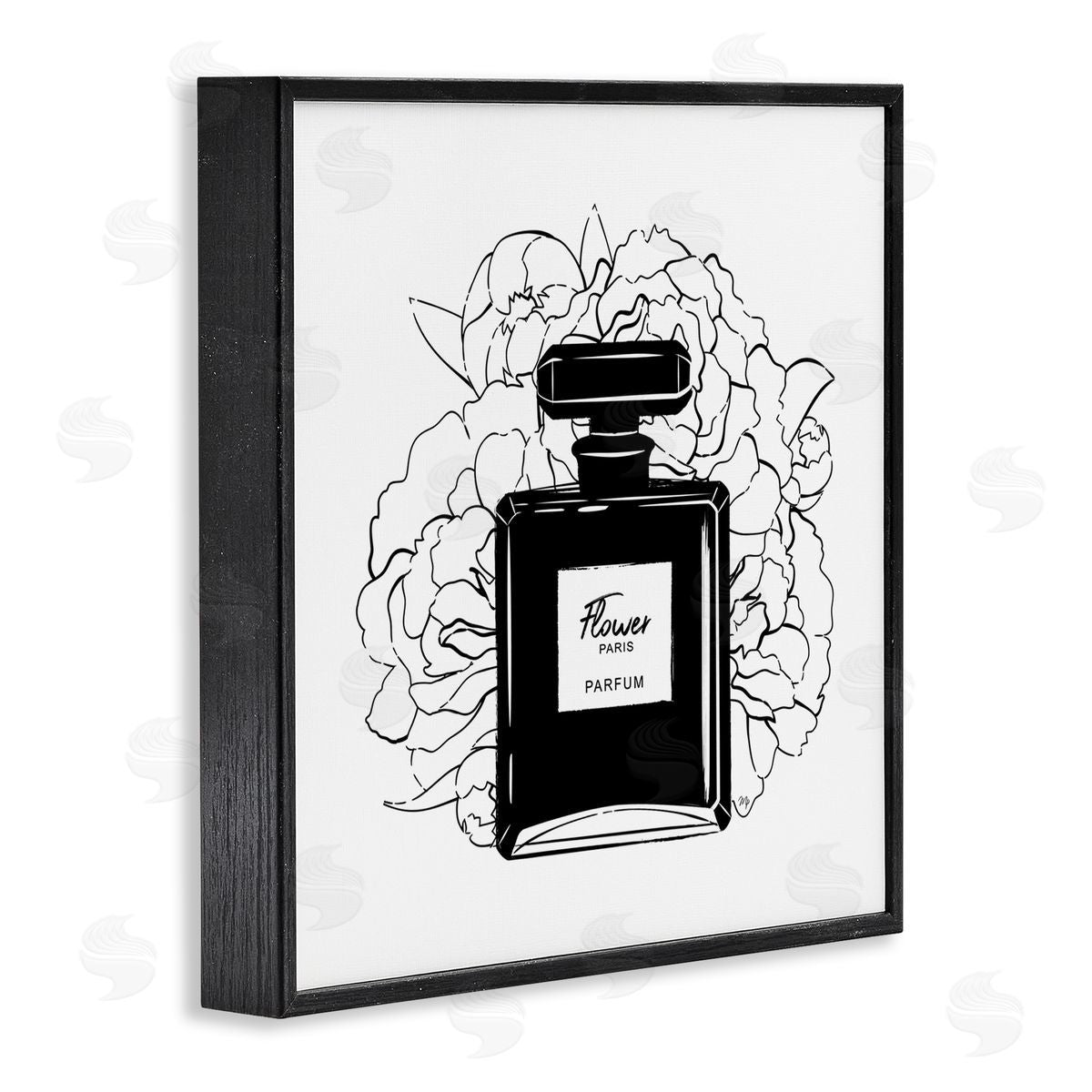 Black Perfume and Roses Black Frame Print Wall Art, Home Decor by Martina Pavlova