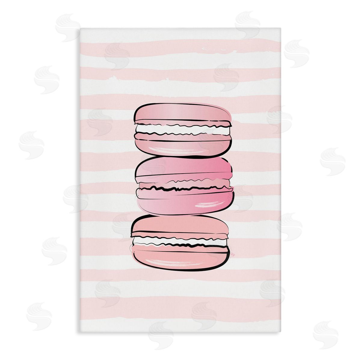 Blush Pink Macarons Canvas Wall Art, Home Decor by Martina Pavlova