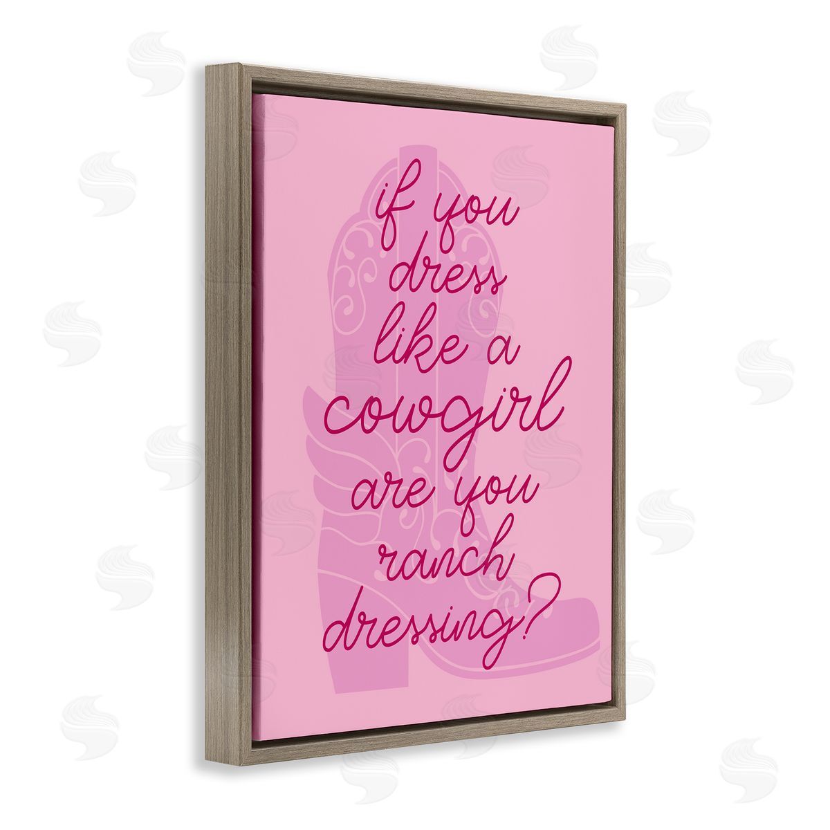 Stupell Studio Dress Like a Cowgirl Brown Floating Frame Canvas Wall Art Print
