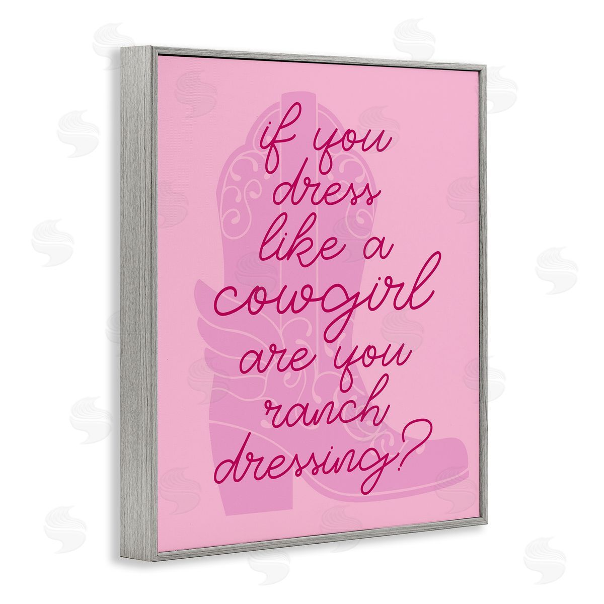 Stupell Studio Dress Like a Cowgirl Gray Framed Giclee Wall Art Print