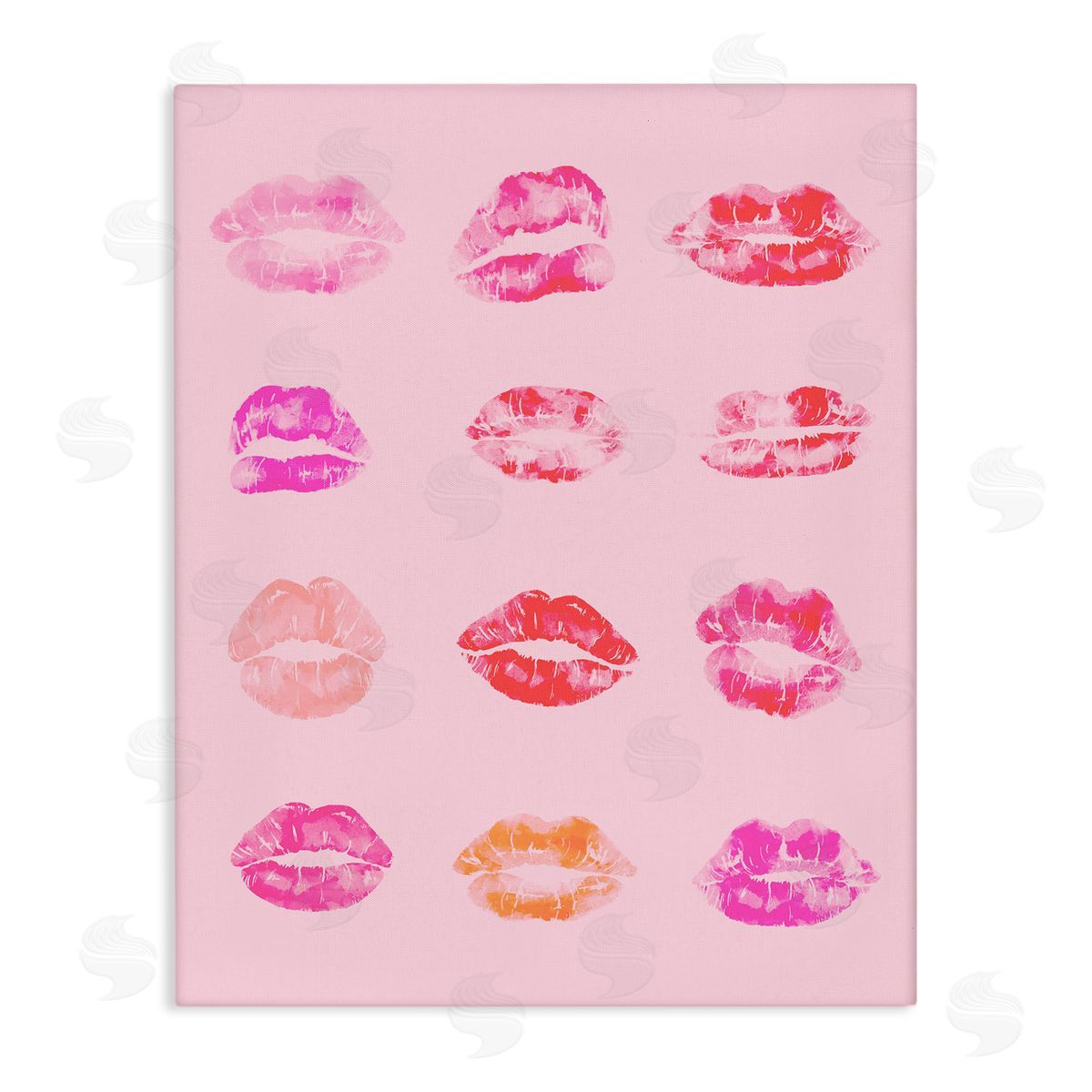 Lipstick Kiss Pattern Canvas Wall Art, Home Decor by Stupell Studio