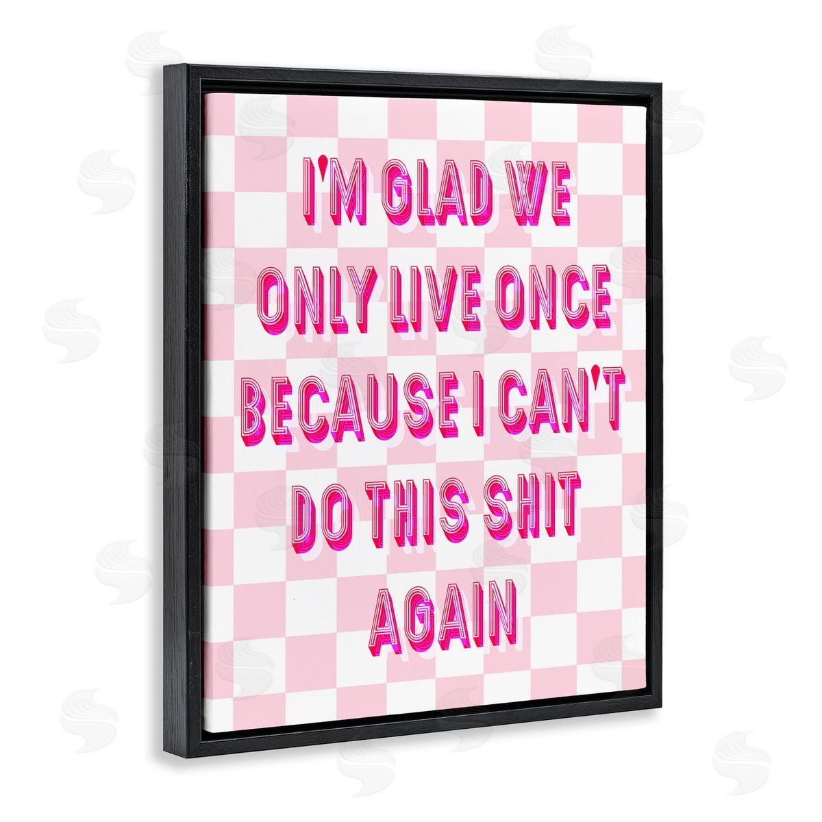 Funny Only Live Once Black Floating Frame Canvas Wall Art, Home Decor by Stupell Studio