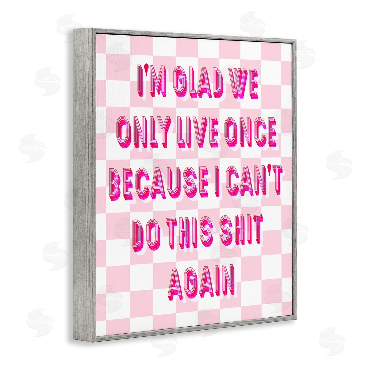Funny Only Live Once Grey Frame Print Wall Art, Home Decor by Stupell Studio