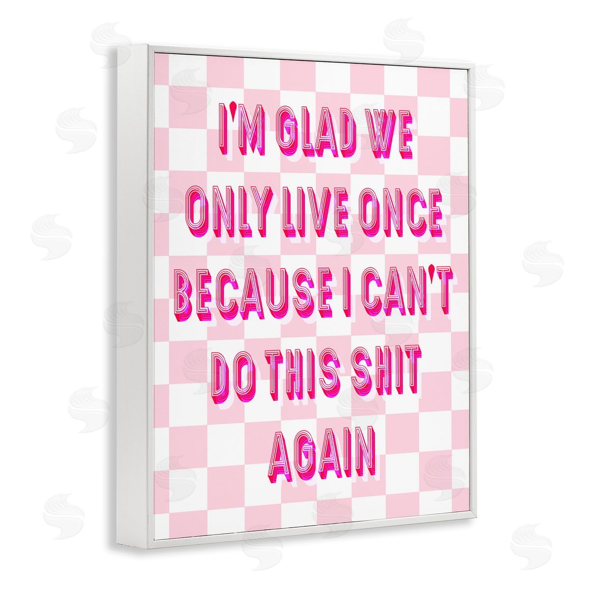 Funny Only Live Once White Frame Print Wall Art, Home Decor by Stupell Studio