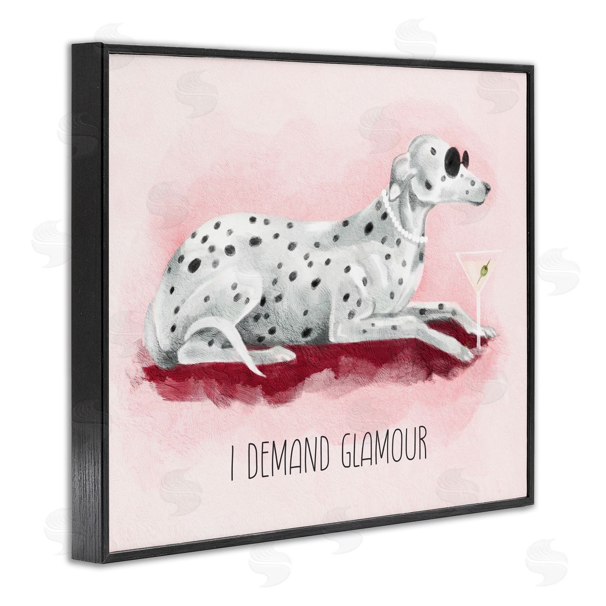 Stupell Studio I Demand Glamour Dog Black Framed Giclee Wall Art Print