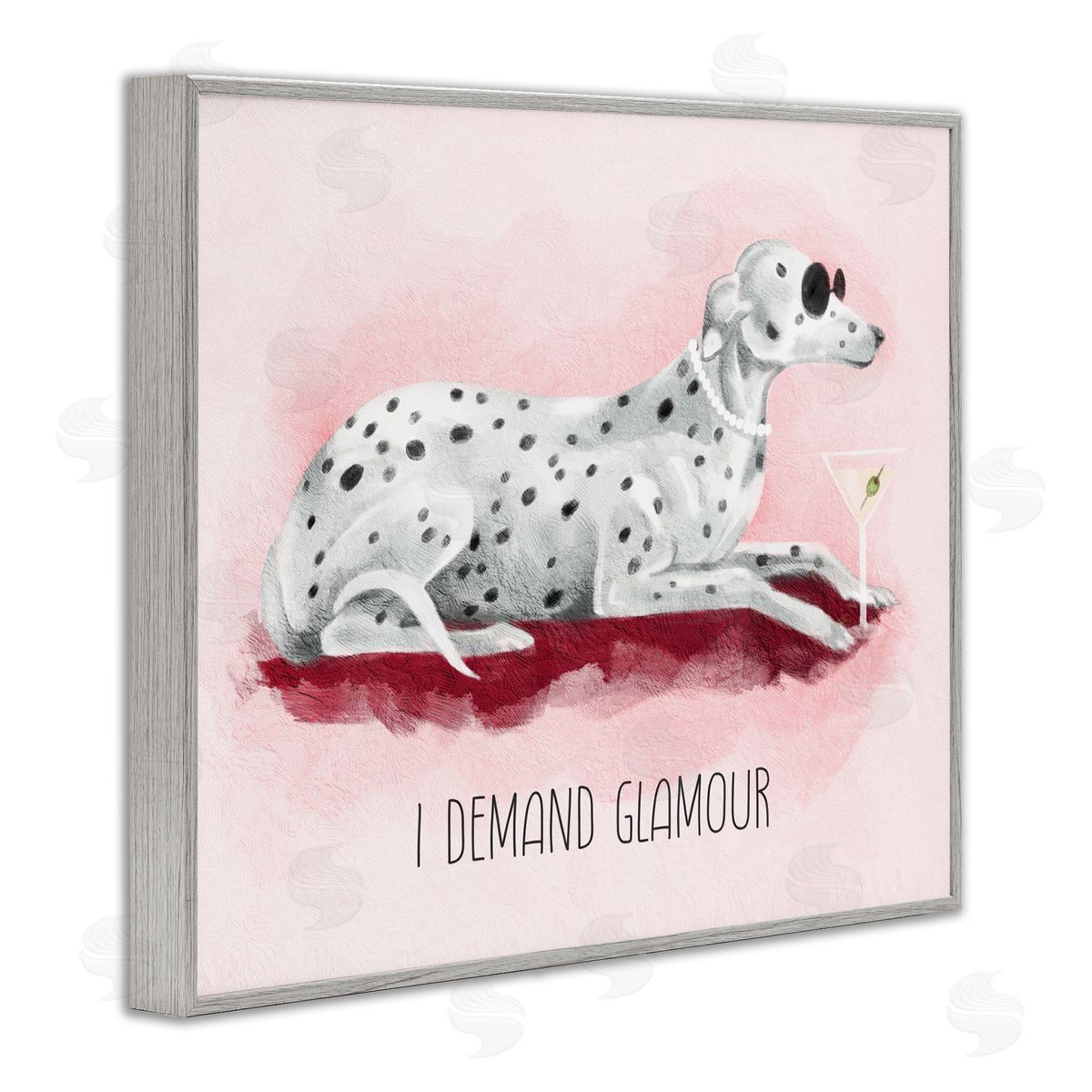 Stupell Studio I Demand Glamour Dog Gray Framed Giclee Wall Art Print