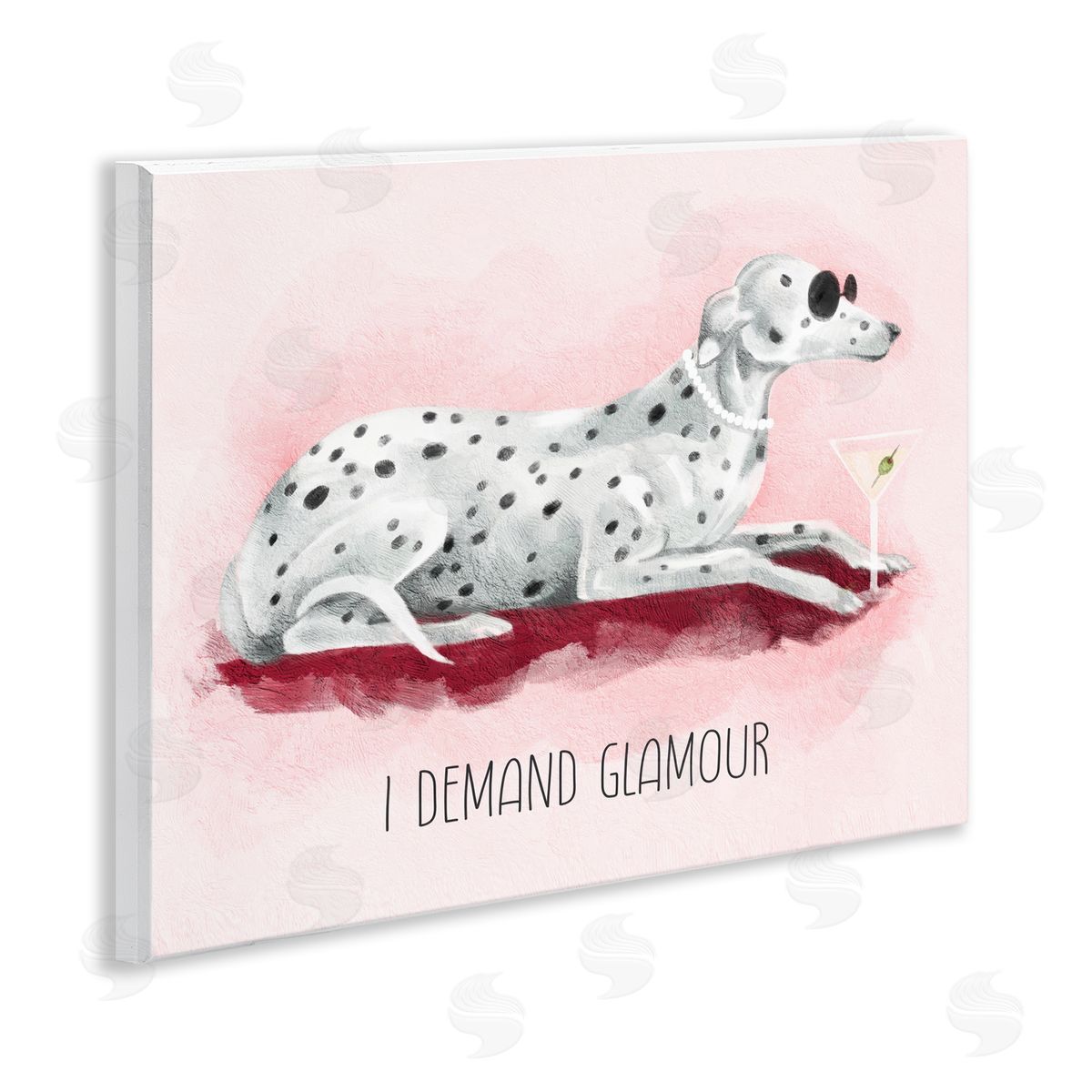 Stupell Studio I Demand Glamour Dog Wooden Wall Plaque Art Print