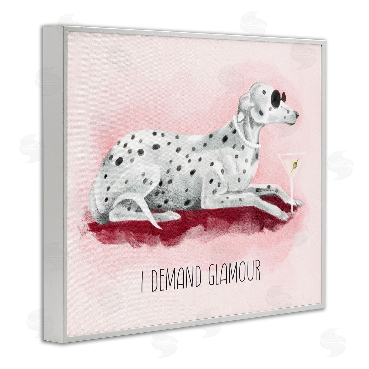 Stupell Studio I Demand Glamour Dog White Framed Giclee Wall Art Print