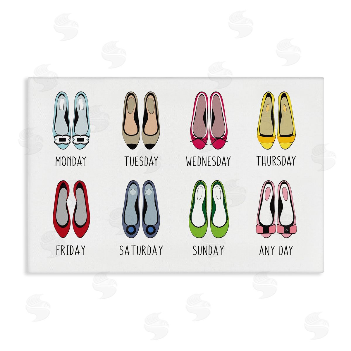 Martina Pavlova Shoe Week Days Canvas Wall Art Print