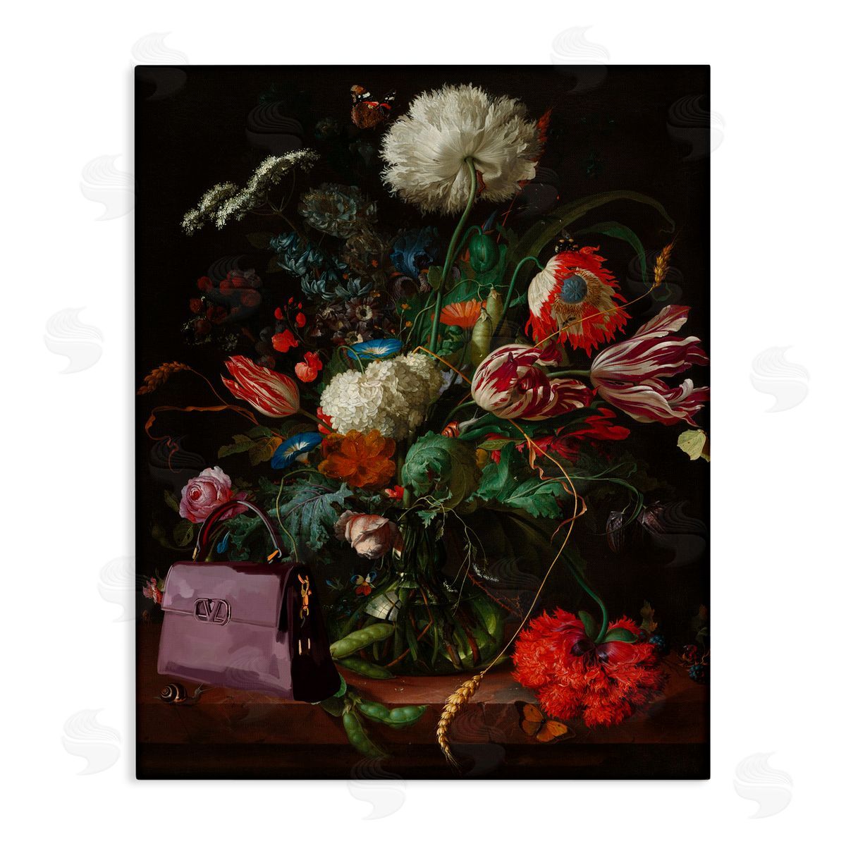 Glam Vintage Bouquet Canvas Wall Art, Home Decor by Amelia Noyes