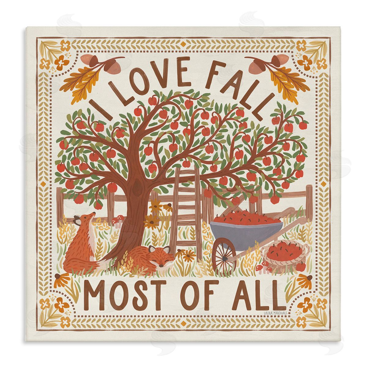 Love Fall Scenery Canvas Wall Art, Home Decor by Laura Marshall