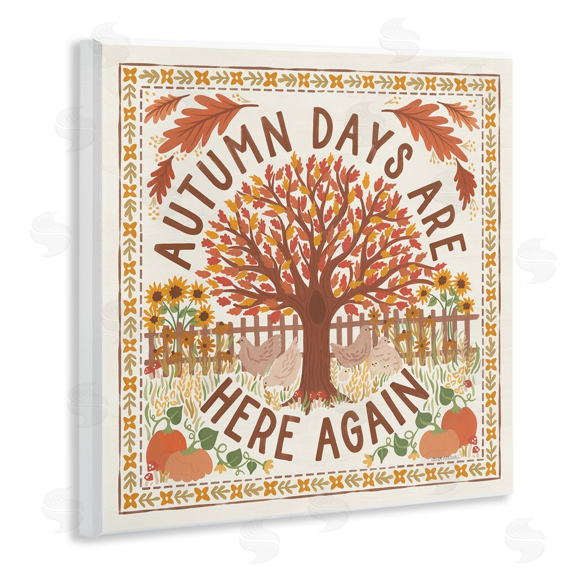 Autumn Days Here Again Wood Plaque Wall Art, Home Decor by Laura Marshall