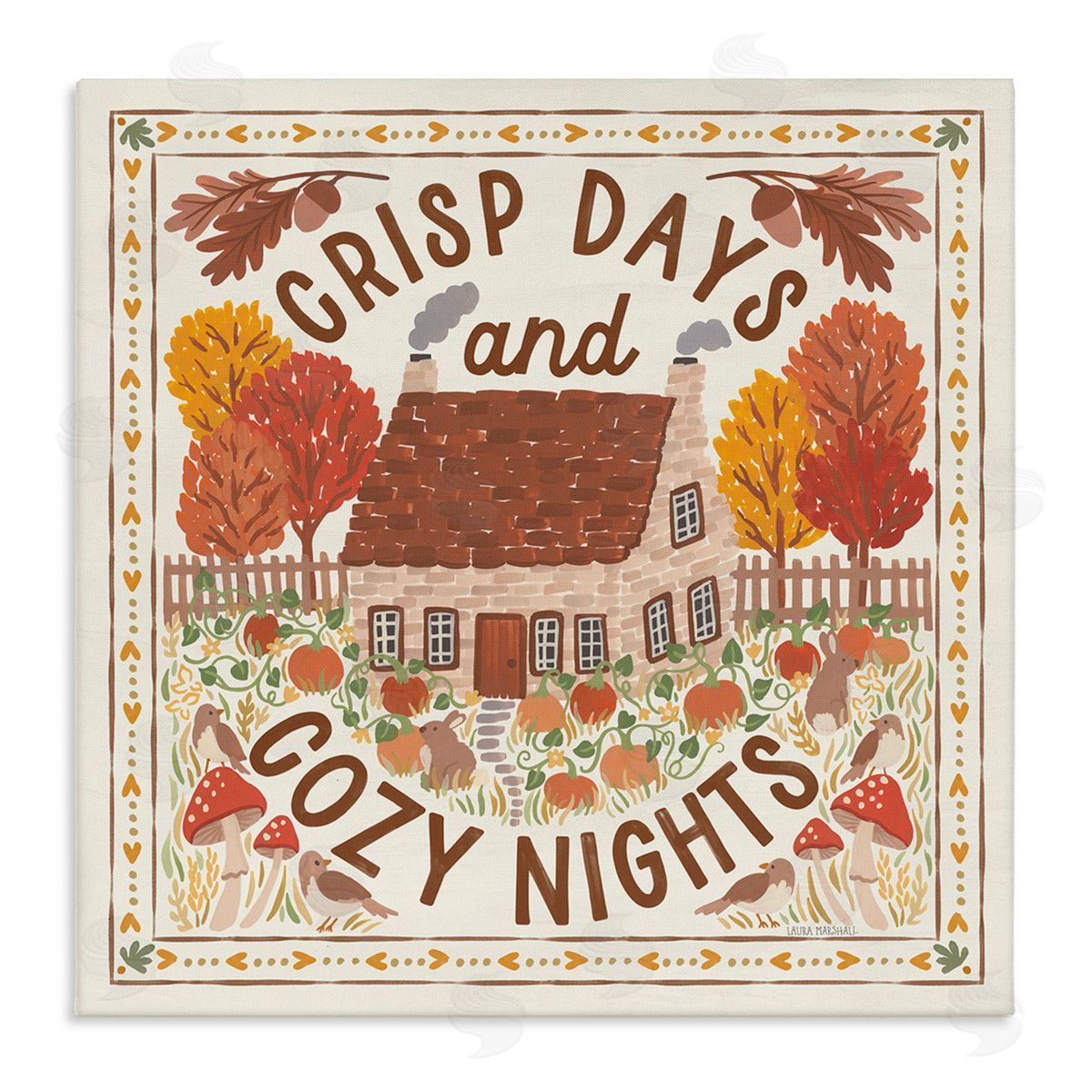 Crisp Days and Cozy Nights Canvas Wall Art, Home Decor by Laura Marshall