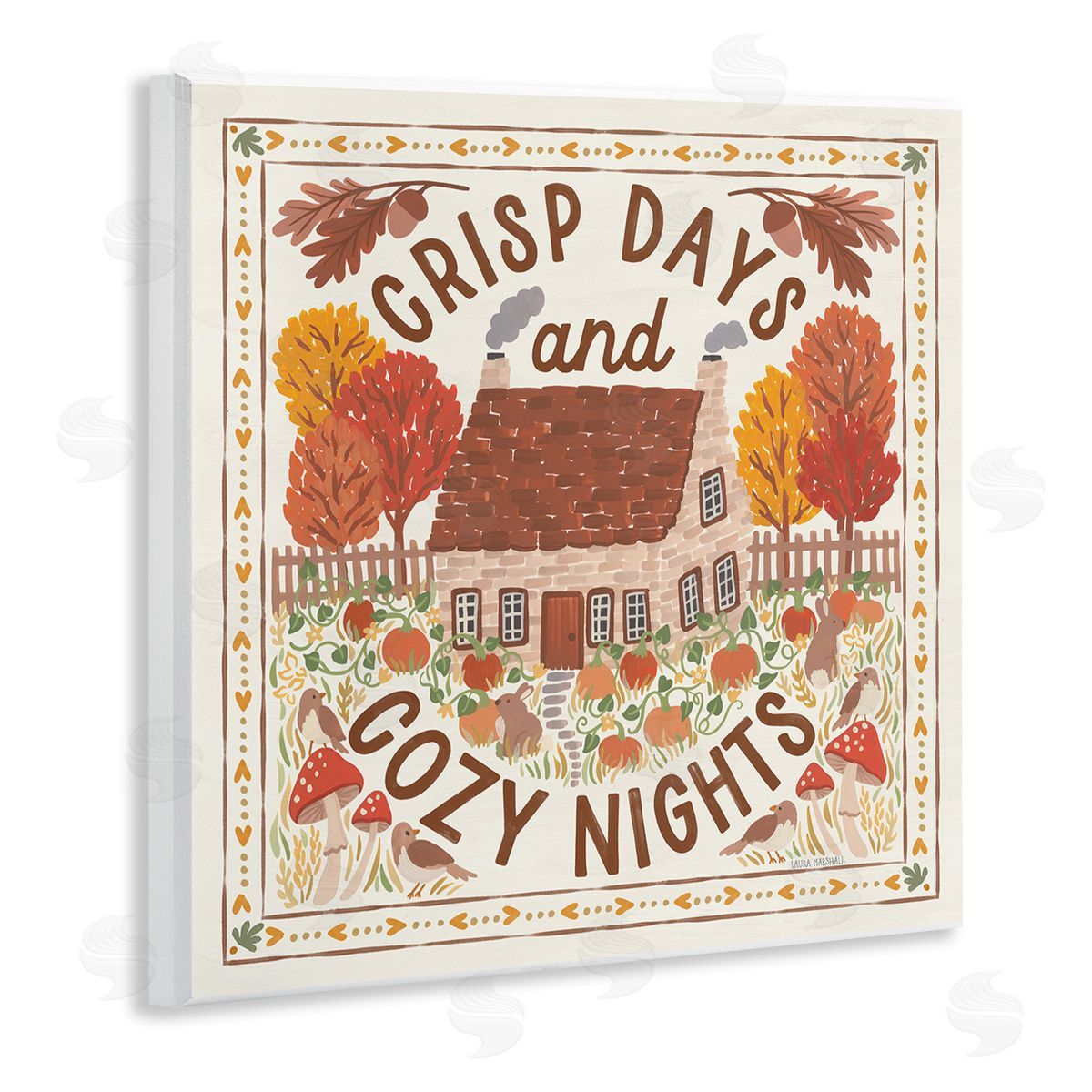 Crisp Days and Cozy Nights Wood Plaque Wall Art, Home Decor by Laura Marshall
