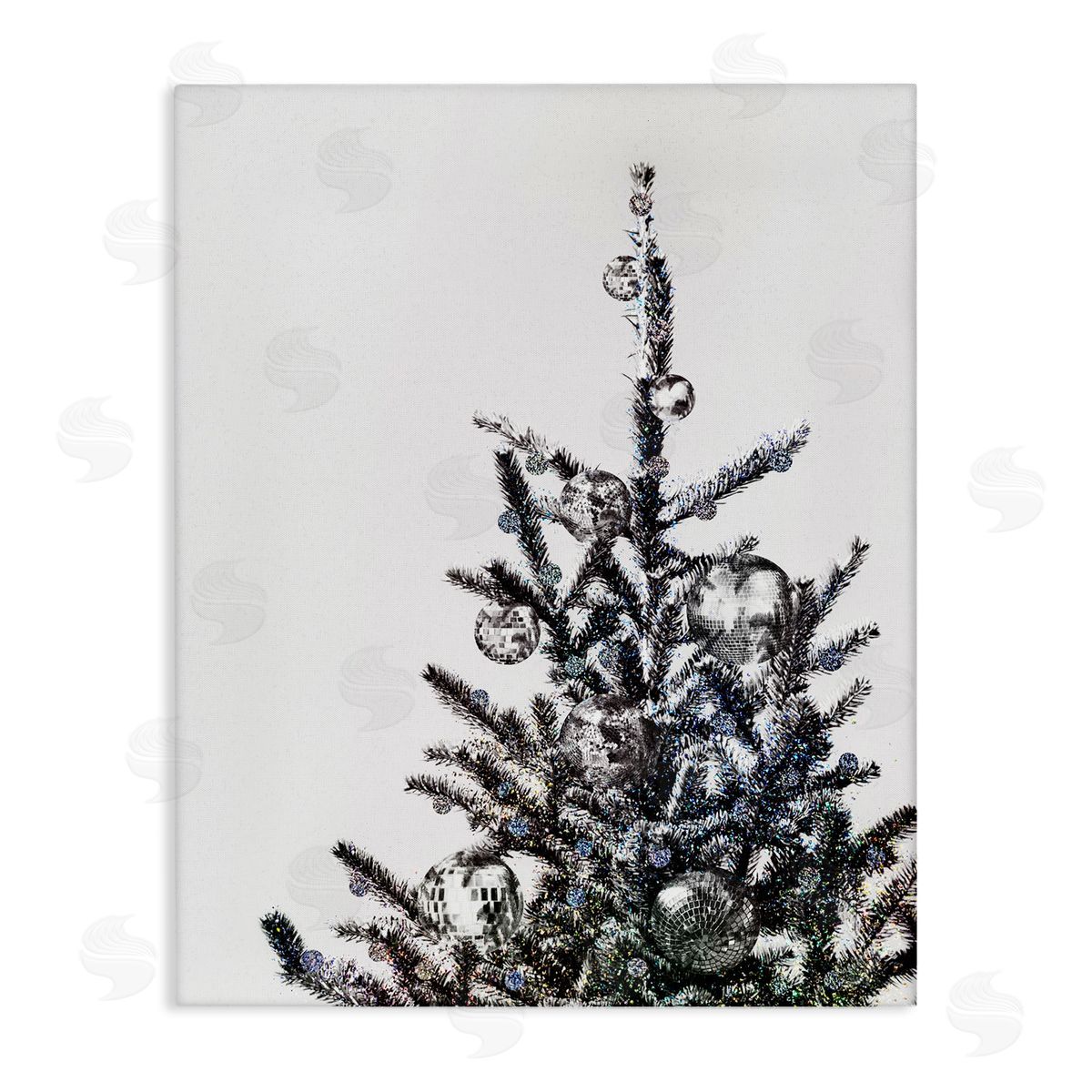 Christmas Tree Disco Balls Canvas Wall Art, Home Decor by Victoria Barnes
